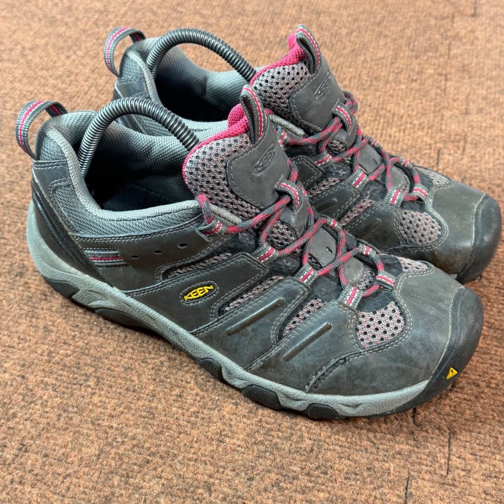 Keen Voyageur Womens Hiking Shoes Gray Pink Leather Mesh Low Top 1011280 Size 10
